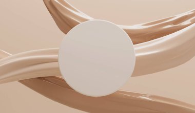 Make up and skincare product display presentation background. 3D Rendering.