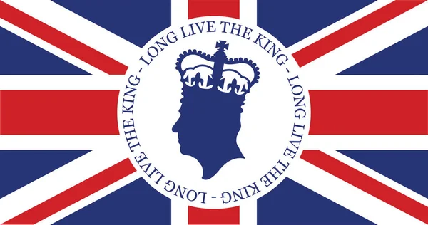 London September 2022 Side Profile Silhouette King Charles Iii Union — 스톡 벡터