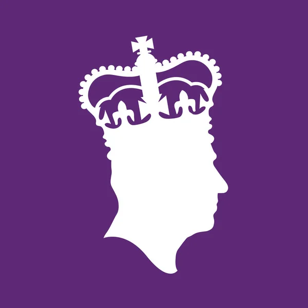 London September 2022 Side Profile Silhouette King Charles Iii 엘리자베스 — 스톡 벡터