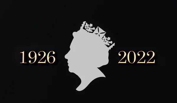 London Wielka Brytania Wrzesień 2022 Plakat Pamiątkowy Królowej Elżbiety Datami — Zdjęcie stockowe