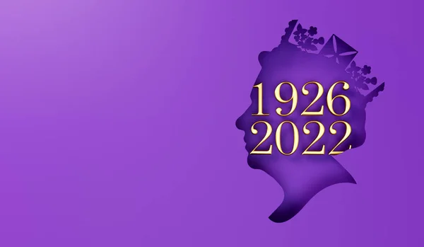 ロンドン イギリス 2022年9月 エリザベス女王2世の記念ポスター 3Dレンダリング — ストック写真