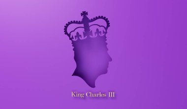 Londra, İngiltere - Eylül 2022: Kral III. Charles 'ın yan profili. 3B Hazırlama.