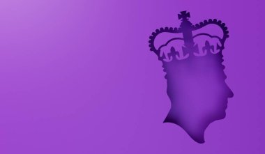 Londra, İngiltere - Eylül 2022: Kral III. Charles 'ın yan profili. 3B Hazırlama.