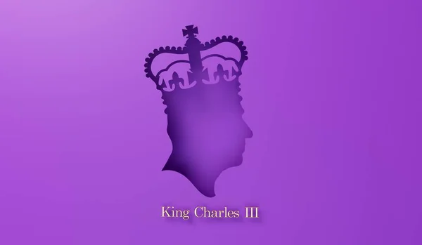 London September 2022 Side Profile Silhouette King Charles Iii Rendering — Stock Photo, Image