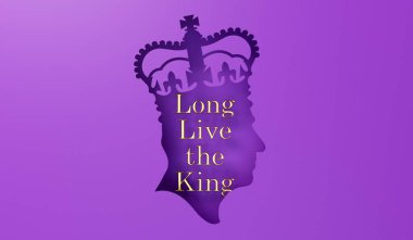 Londra, İngiltere - Eylül 2022: Kral III. Charles 'ın yan profili. 3B Hazırlama.