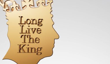 London, UK - September 2022: Side profile silhouette of King Charles III. 3D Rendering. clipart