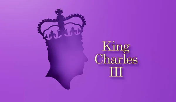 London September 2022 Side Profile Silhouette King Charles Iii Rendering — Stock Photo, Image