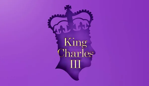 London Inggris September 2022 Sisi Siluet Raja Charles Iii Perenderan — Stok Foto