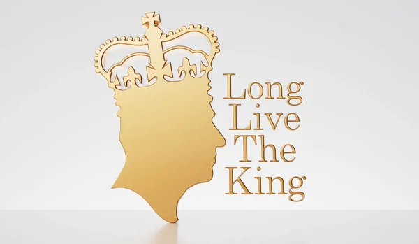 London September 2022 Side Profile Silhouette King Charles Iii Рендерінг — стокове фото
