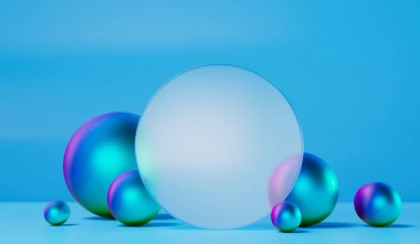 Soyut boş buzlu cam arka plan. Cam morfizm etkisi. 3B Hazırlama.