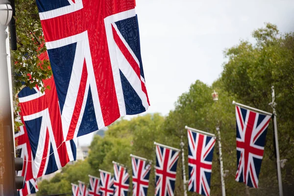 Union Jack Fahnen Entlang Der Mall Zentrum Londons — Stockfoto