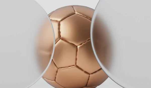 Bola Futebol Futebol Ouro Com Elementos Design Vidro Fosco Moda — Fotografia de Stock