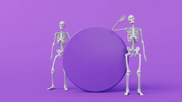 Vicces Halloween Integető Csontváz Karakter Renderelés — Stock Fotó