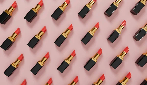 Lip Stick Perempuan Latar Belakang Produk Kosmetik Perenderan — Stok Foto