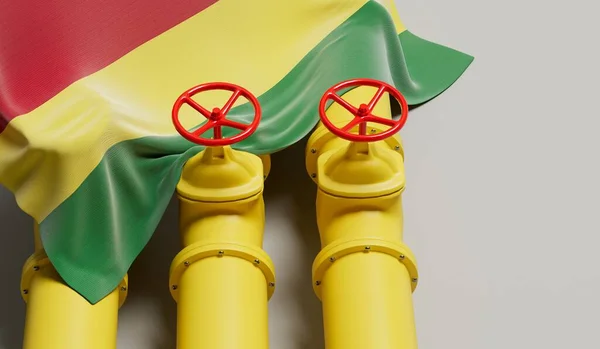 Bolivia Bandiera Che Copre Oleodotto Gasdotto Concetto Industria Petrolifera Rendering — Foto Stock