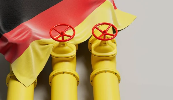 Флаг Германии Охватывающий Нефте Газопровод Концепция Нефтяной Промышленности Рендеринг — стоковое фото