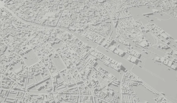 Dublin Irsko Letecký Pohled Mapu Města Minimální Design Vykreslování Ilustrace — Stock fotografie