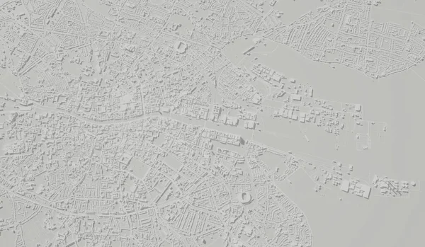 ダブリン アイルランドの都市地図航空ビュー 最小限のデザイン 3Dレンダリング 3Dイラスト — ストック写真