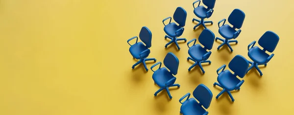 Kancelářské Židle Pozadí Koncept Práce Konference Vykreslování — Stock fotografie