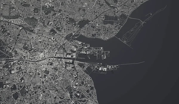 Dublin Ireland City Map Aerial View Minimal Design Rendering Illustration — Stock Photo, Image