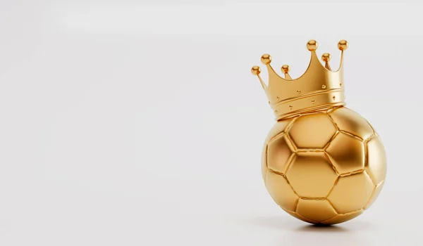 Złota Piłka Złotej Koronie Zwycięska Koncepcja Drużyny Renderowanie — Zdjęcie stockowe