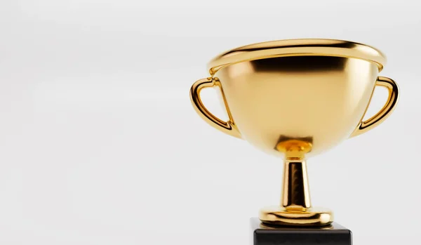 Gold Winners Trophy Isolated Plain Background Competition Award Rendering — Stock Photo, Image