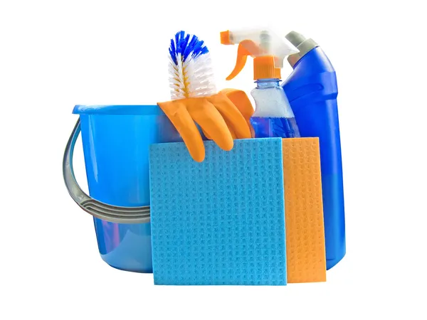 Bucket with detergents — Stock Photo, Image