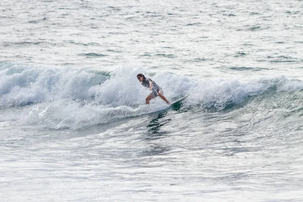 Tenerife Spain November 2013 Girl Surfing Surfing Competition Performing Several — Foto Stock