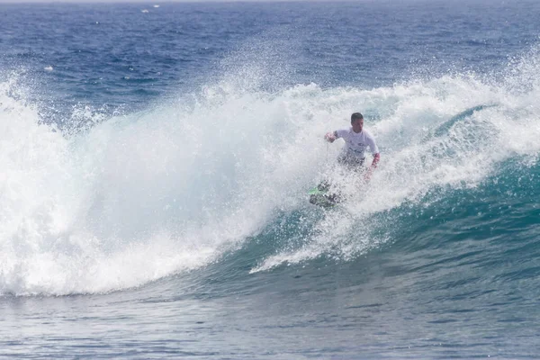 Tenerife Spain August 2013 Open Shot Boy Competing Men Bodyboard — Stockfoto