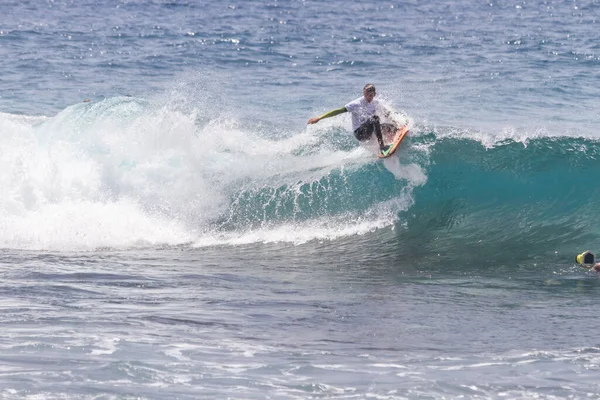 Tenerife Spain August 2013 Open Shot Boy Competing Men Bodyboard — Stockfoto