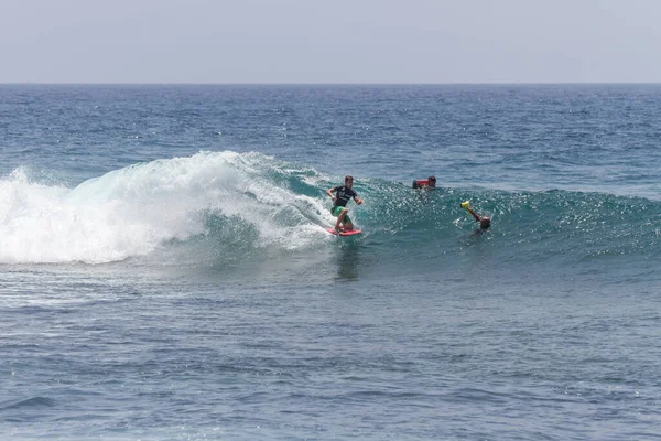 Tenerife Spain August 2013 Open Shot Boy Competing Men Bodyboard — Stockfoto