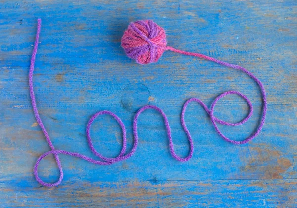 Word love of wool — Stock Photo, Image