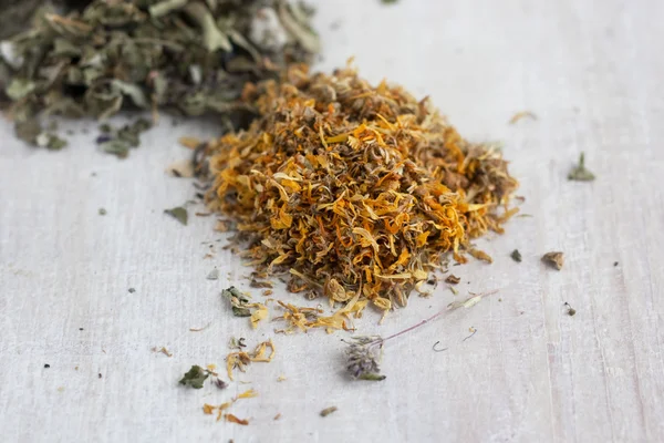 Dry herbs - calendula and other — Stock Photo, Image