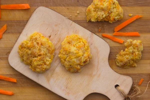 Carota biscotti fatti in casa vista dall'alto — Foto Stock