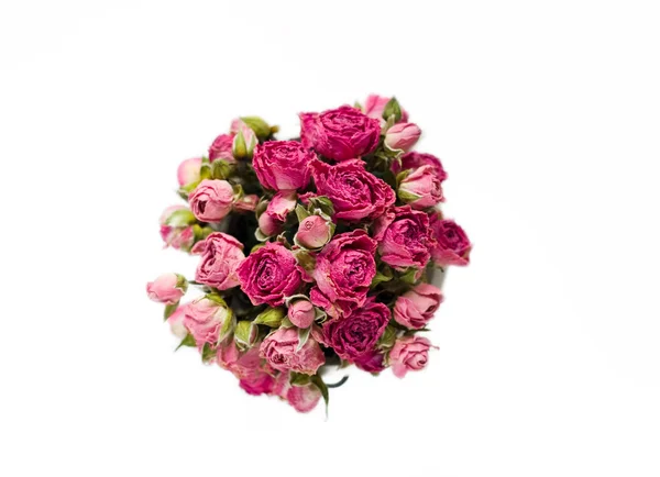 Bouquet of dried roses top view — Stock Photo, Image