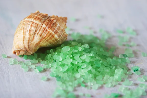 Cáscara de mar y sal de baño rociada — Foto de Stock