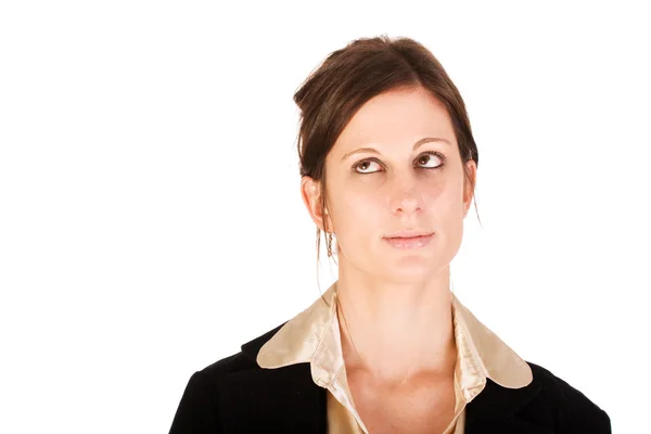 Beautiful business woman looking up — Stock Photo, Image