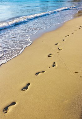 ıslak kum, hawaii üzerinde ayak izleri