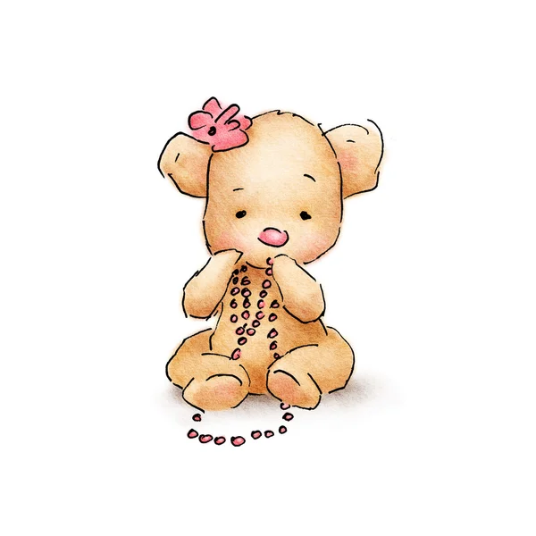 Baby bear with beads — Stock Photo, Image