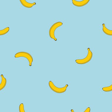 Vektör seamless modeli mavi zemin üzerine muz