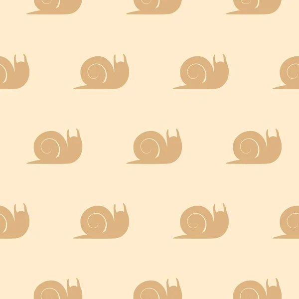 Schnecke beige nahtlose Muster Hintergrund Vektor Illustration — Stockvektor