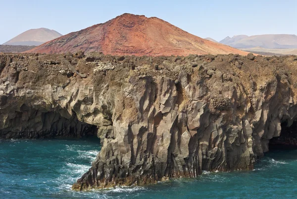 Los hervideros, Küste auf Lanzarote, Kanarische Inseln — Stockfoto