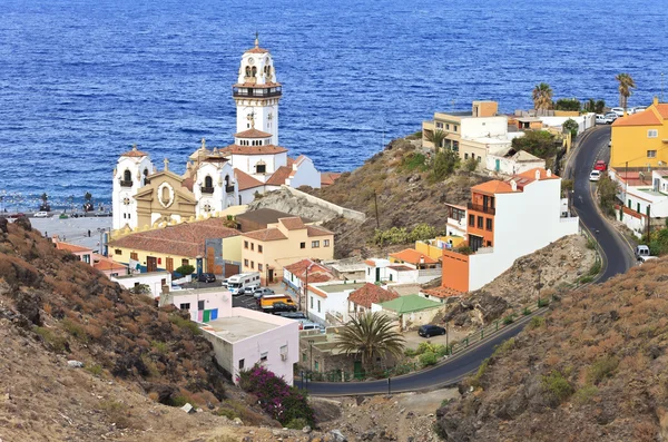 Vista aérea de la ciudad de Candelaria con su basílica, parte oriental de Tenerife, Islas Canarias —  Fotos de Stock