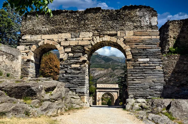 Ruins Ancient Roman Aqueduct Susa Italy — Stock Photo, Image