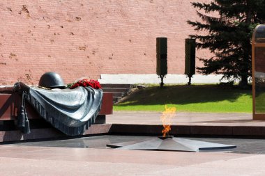 Eternal flame anıt Moskova'da red square yakınındaki
