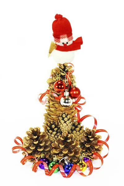 El muñeco de nieve, el árbol de Navidad, Año Nuevo —  Fotos de Stock