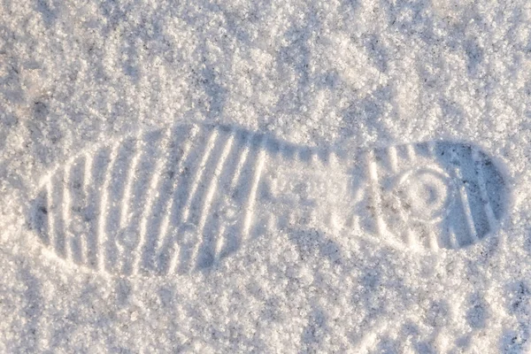 Сходинки Єдиний Профіль Взуттєвий Принт Снігу Сліди — стокове фото