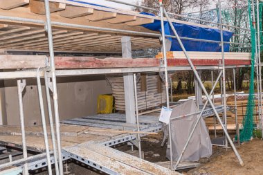 Ev yapımı bungalov - kabuk iskelesi, inşaat endüstrisi, detay