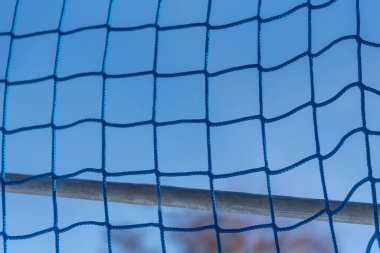 Mavi naylon ip bir ağa bağlı - güvenli ızgara ve kaynaşma