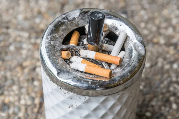 Cigarette Butts Smoke Break Chain Smoker Nicotine Close — стоковое фото